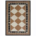 Hand-tufted Tile Brown Wool Rug (5' x 8')