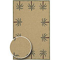 Cafe Series Palm Tree Border Indoor/Outdoor Rug (7'6 Square)