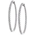 14k White Gold 6ct TDW Diamond Hoop Earrings (G-H, I1)