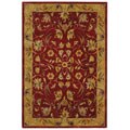 Handmade Hereditary Burgundy/ Gold Wool Rug (6' x 9')