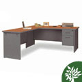 Marvel 72-inch Single Pedestal Steel Desk with Return