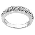 14k White Gold 1/10ct TDW Round Diamond Heart Band