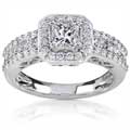 14k White Gold 1 1/4ct TDW Diamond Halo Engagement Ring