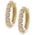 14k Yellow Gold 2ct TDW Diamond Hoop Earrings