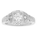 Tressa Collection Sterling Silver Vintage Art Deco CZ Bridal & Engagement Ring