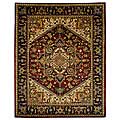 Handmade Classic Herize Red Wool Rug (9'6 x 13'6)