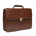 Torino Simple Flap-over Leather Briefcase