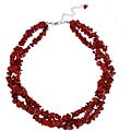 Glitzy Rocks Sea Bamboo Coral Chip 3-strand Necklace