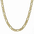 14k Yellow Gold Overlay 24-inch Figaro Chain 8mm