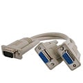 Premium VGA Beige 7.87-inch Y-splitter Male/Female Video Cable