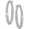 Miadora 18k White Gold 3 1/2ct TDW Diamond Hoop Earrings (G-H-I, SI)
