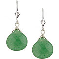 Charming Life Sterling Silver Green Aventurine Briolette Earrings