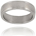 Grooved Brushed and Polished Titanium Ring