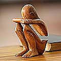 'Abstract Rest' Wood Statuette (Indonesia)