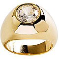 Simon Frank 14k Yellow Gold Overlay 'Gypsy' CZ Solitaire Ring