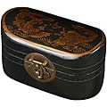 Black Leather Chinese Dragon Storage Box