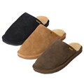 Brumby Men's Suede Fabric Genuine Backless Sheepskin Slippers
