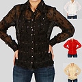 Kaelyn Max Women's Long-sleeve Sheer Blouse