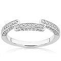 14k Gold 1/4ct TDW Round Diamond Curved Wedding Band