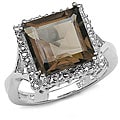 Malaika Sterling Silver Genuine Smokey Quartz Ring