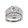 NEXTE Jewelry 14k White Goldplated CZ Fancy Bridal-style Rings Set