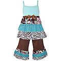 AnnLoren Girl's Safari Rumba Capri Outift