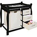 Black Changing Table with Hamper and Three Baskets