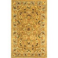 Handmade Classic Heirloom Beige Wool Rug (3' x 5')