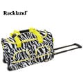 Rockland Zebra/Lime 22-inch Carry On Rolling Upright Duffel Bag