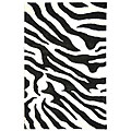 Handmade Soho Zebra Wave White/ Black N. Z. Wool Rug (5' x 8')