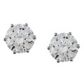 14k White Gold Overlay Martini-set CZ Earrings