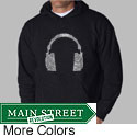 Los Angeles Pop Art 'Headphones' Men's Hooded Sweatshirt