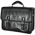 Bacara Deluxe Black European Leather Laptop Case
