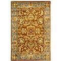 Handmade Heritage Shahi Brown/ Blue Wool Rug (4' x 6')