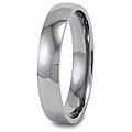Men's Titanium Polished Domed Comfort-fit Band (4 mm)