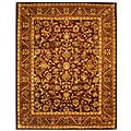 Handmade Exquisite Wine/ Gold Wool Rug (9'6 x 13'6)