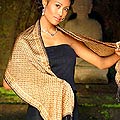 Silk Batik 'Golden Rings' Scarf (Indonesia)