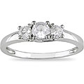 Miadora 10k White Gold Created White Sapphire Ring
