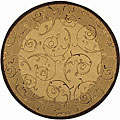 Indoor/ Outdoor Oasis Natural/ Brown Rug (5'3 Round)