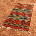 Mexican Zapotec 'Rhombus Fire' Wool Rug (2'6 x 5')