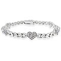 DB Designs Sterling Silver Diamond Accent Heart Bracelet