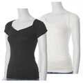 Adriana Junior's Bead Accent Cap-sleeve Top