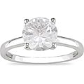 Miadora 10k White Gold Created White Sapphire Solitaire Ring
