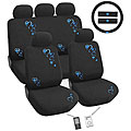 Blue Hearts 12-piece Automotive Seat Cover Set