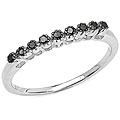 Malaika Sterling Silver 1/10ct TDW Black Diamond Ring