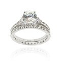 Icz Stonez Sterling Silver Cubic Zirconia Engagement Ring Set