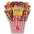 Snack Attack Candy Basket with Reusable Acrylic Popcorn Container
