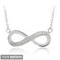 Icz Stonez Sterling Silver Clear Cubic Zirconia Infinity Necklace