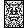 Alexa Zebra Animal Print Black/ White Rug (7'10 x 10'10)
