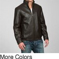 Izod Men's New Zealand Lamb Leather Bomber Jacket